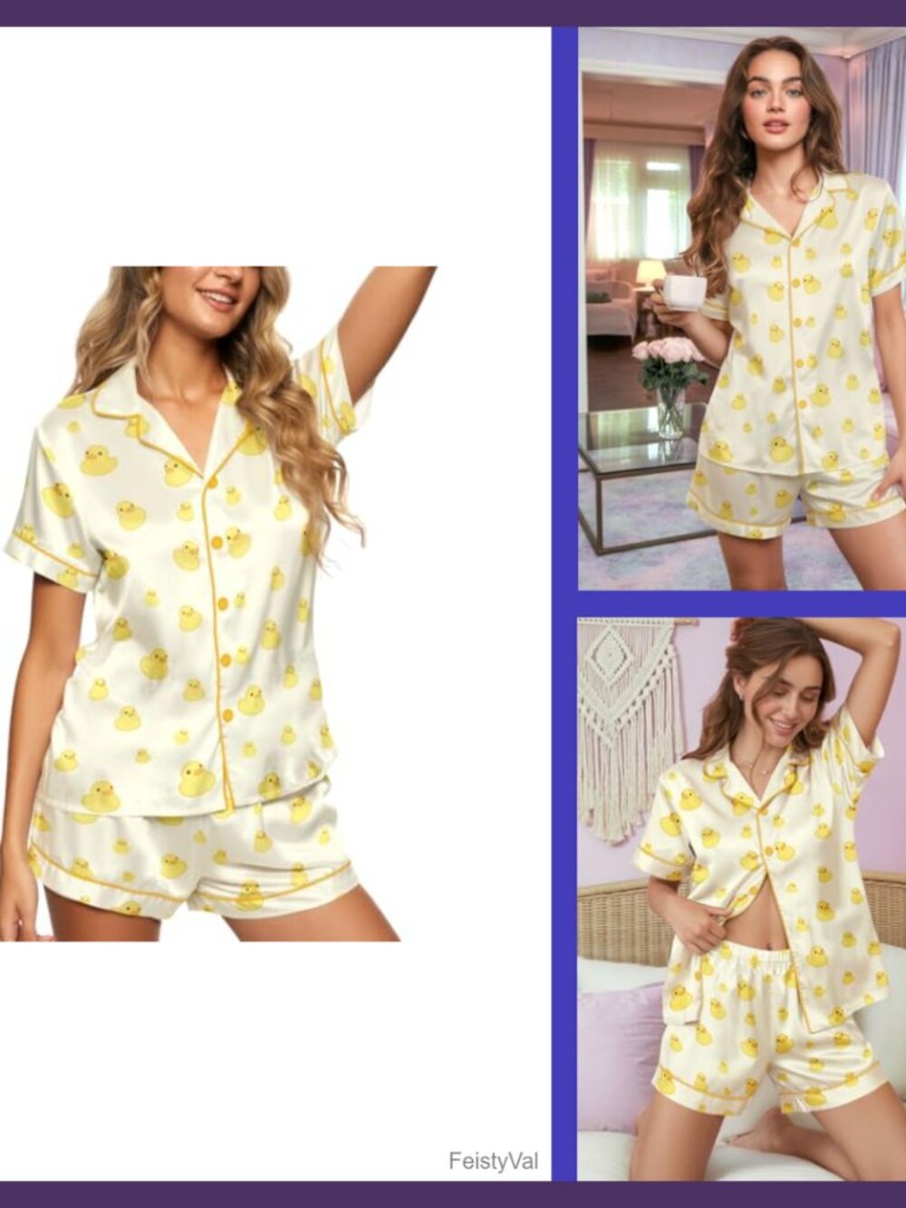 Women's Short Satin Pajama Set Lightweight Sleepwear V-Neck Lounge - Picture 1 of 7